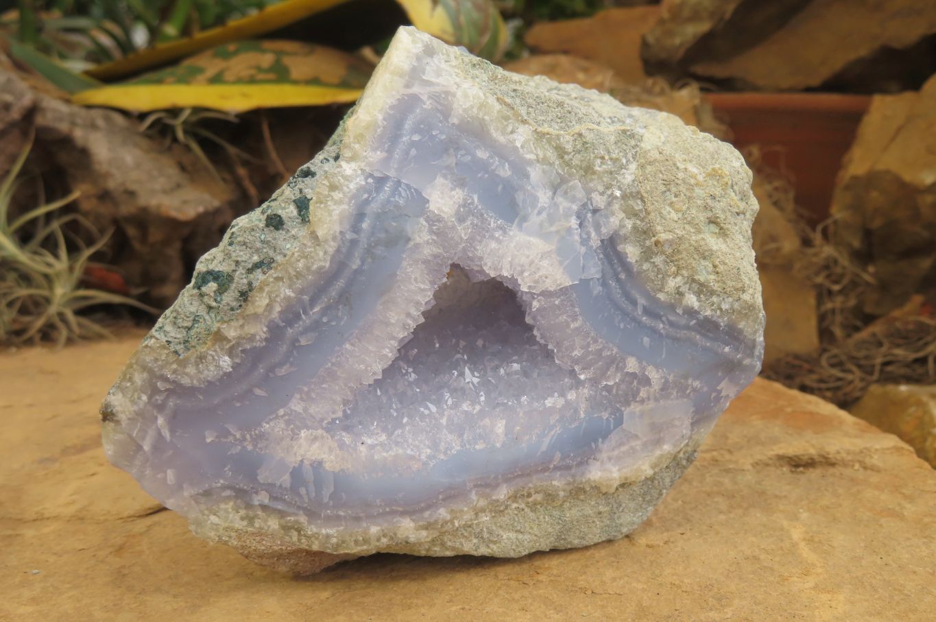 Natural Blue Lace Agate Geode Specimens x 3 From Nsanje, Malawi - Toprock Gemstones and Minerals 