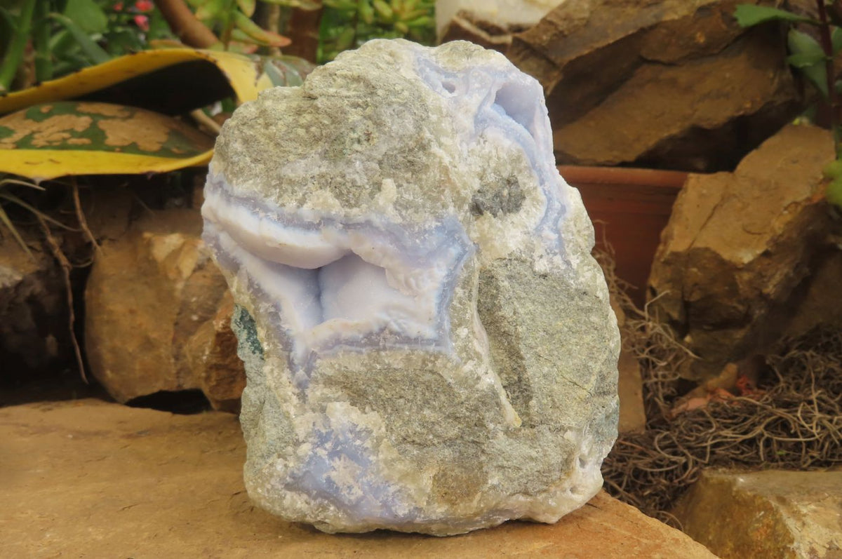 Natural Blue Lace Agate Geode Specimens x 3 From Nsanje, Malawi - Toprock Gemstones and Minerals 