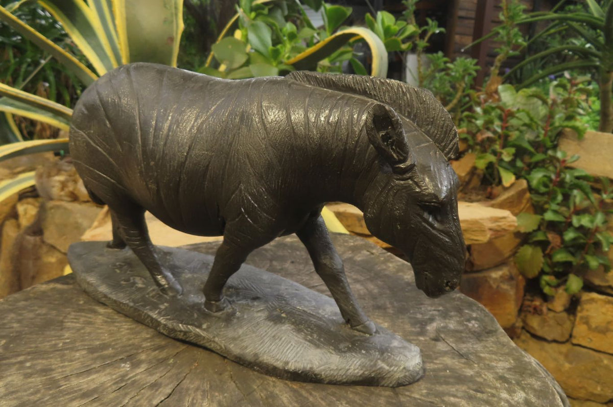 Hand Made Wonder Stone Zebra Carving x 1 From Zimbabwe - Toprock Gemstones and Minerals 