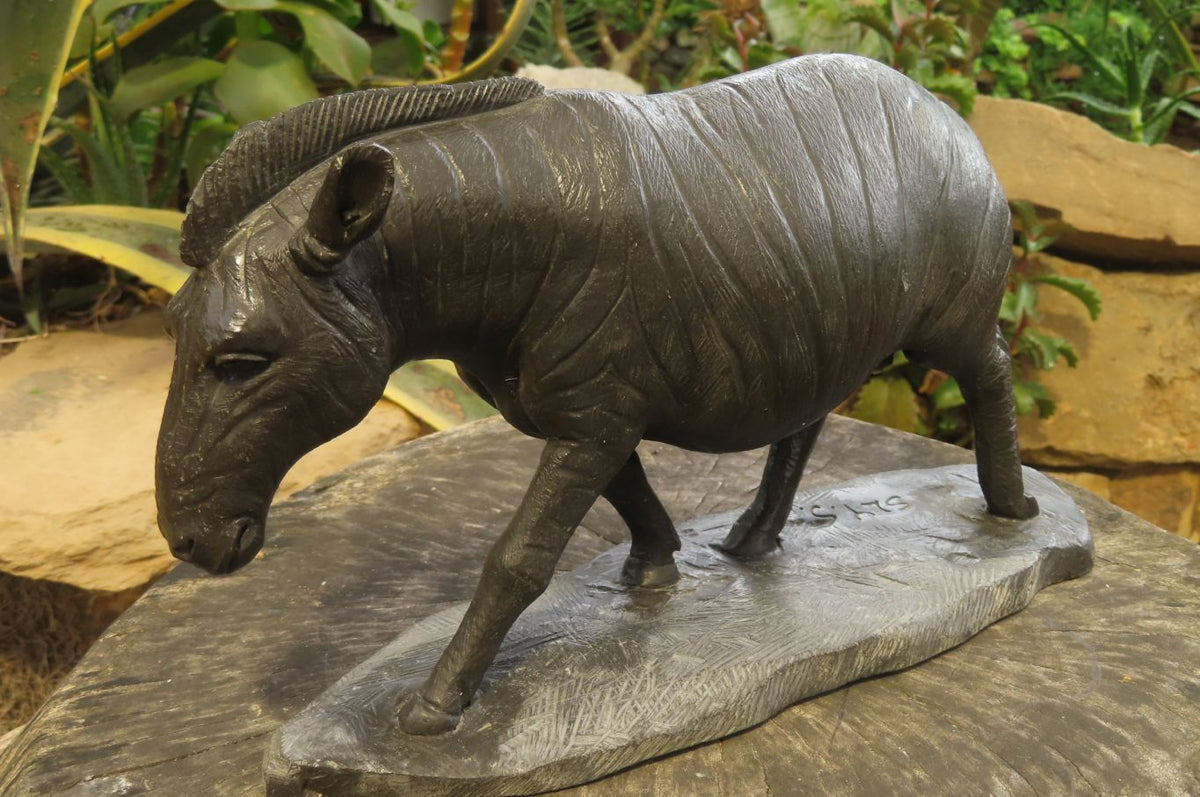 Hand Made Wonder Stone Zebra Carving x 1 From Zimbabwe - Toprock Gemstones and Minerals 