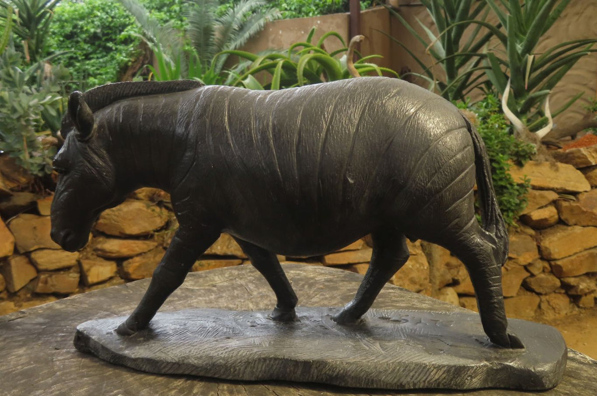 Hand Made Wonder Stone Zebra Carving x 1 From Zimbabwe - Toprock Gemstones and Minerals 