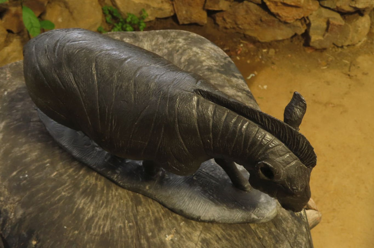 Hand Made Wonder Stone Zebra Carving x 1 From Zimbabwe - Toprock Gemstones and Minerals 