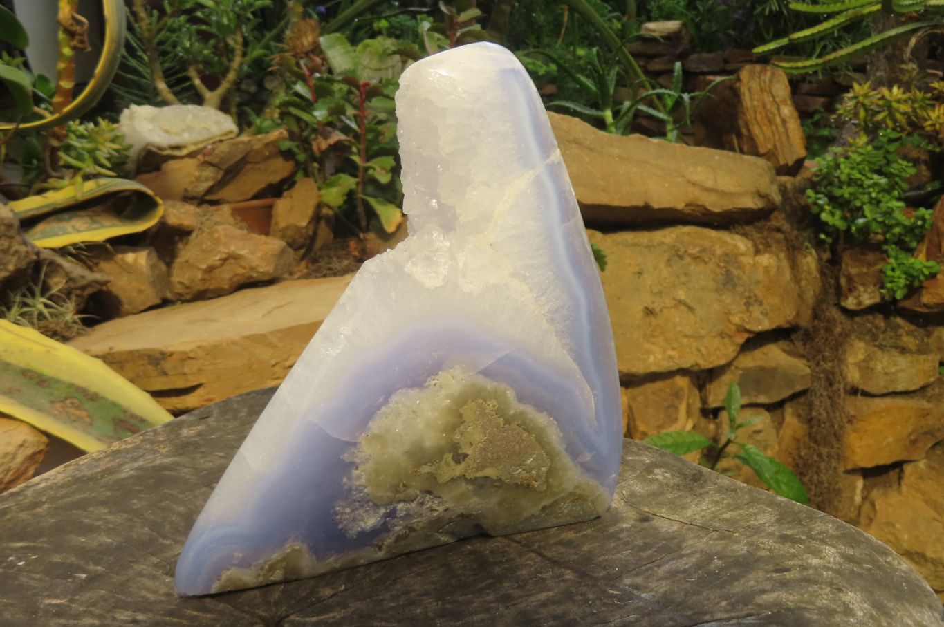 Polished Blue Lace Agate Standing Free Form x 1 From Nsanje, Malawi - Toprock Gemstones and Minerals 