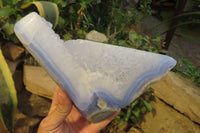 Polished Blue Lace Agate Standing Free Form x 1 From Nsanje, Malawi - Toprock Gemstones and Minerals 