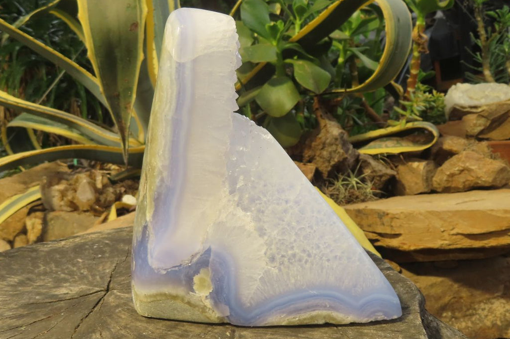 Polished Blue Lace Agate Standing Free Form x 1 From Nsanje, Malawi - Toprock Gemstones and Minerals 
