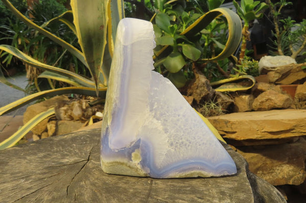 Polished Blue Lace Agate Standing Free Form x 1 From Nsanje, Malawi - Toprock Gemstones and Minerals 