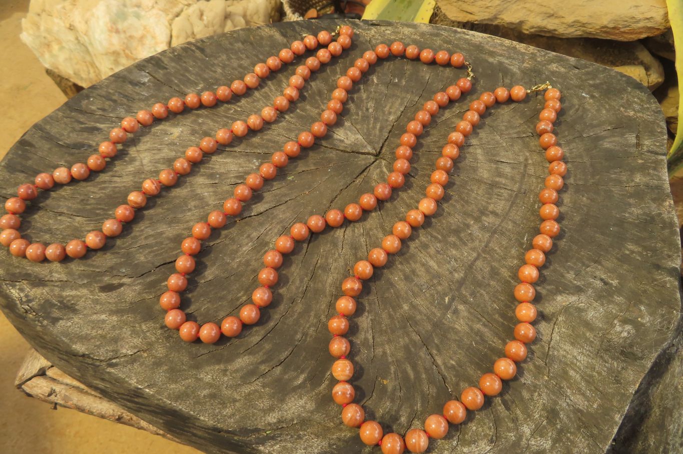 Polished Brown Jasper Ball Shaped Bead Necklace - Sold Per Item - From Madagascar - Toprock Gemstones and Minerals 