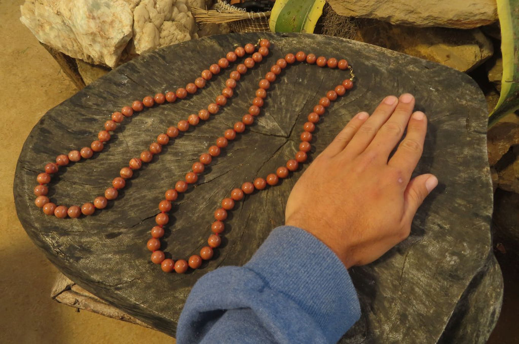 Polished Brown Jasper Ball Shaped Bead Necklace - Sold Per Item - From Madagascar - Toprock Gemstones and Minerals 