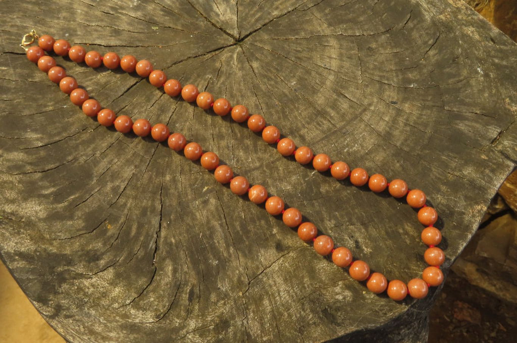 Polished Brown Jasper Ball Shaped Bead Necklace - Sold Per Item - From Madagascar - Toprock Gemstones and Minerals 