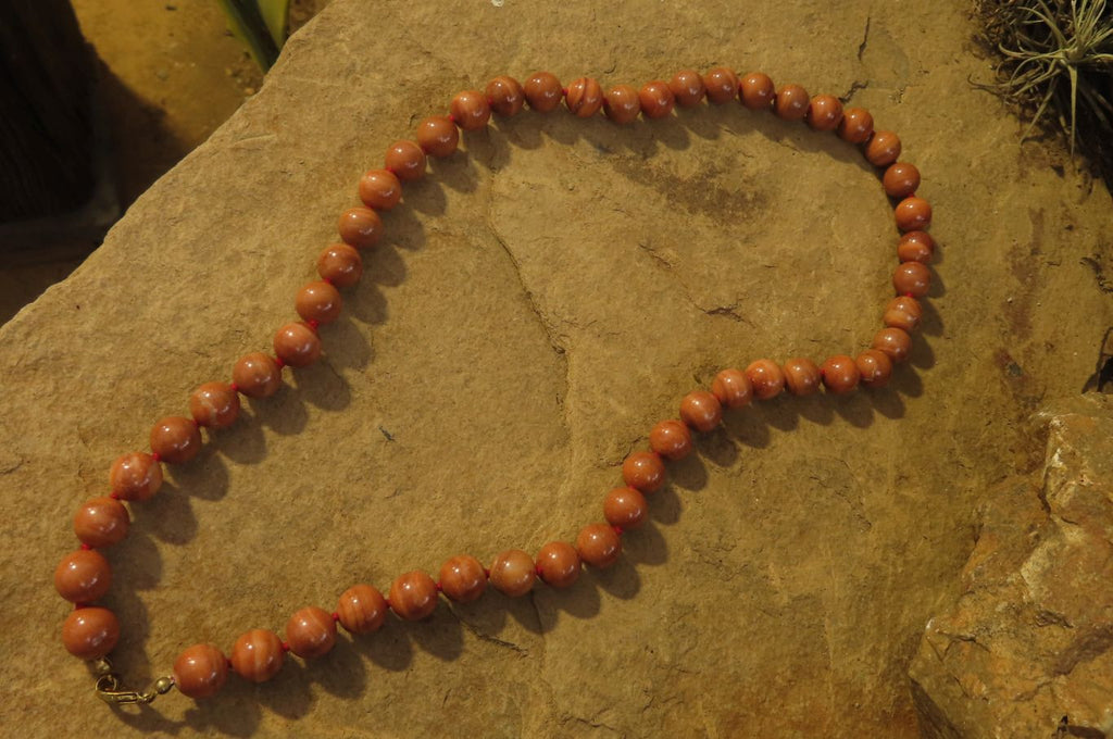 Polished Brown Jasper Ball Shaped Bead Necklace - Sold Per Item - From Madagascar - Toprock Gemstones and Minerals 