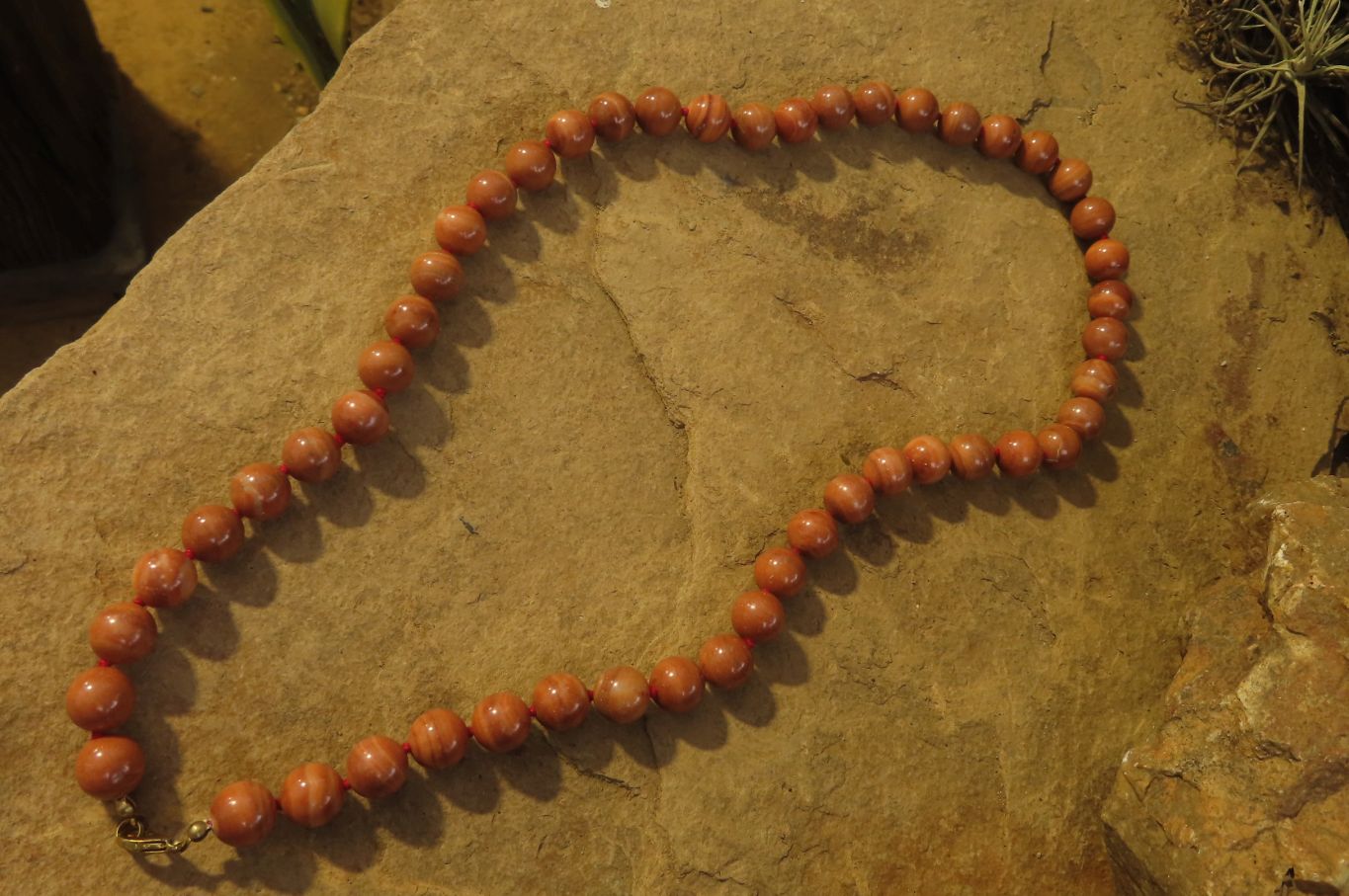 Polished Brown Jasper Ball Shaped Bead Necklace - Sold Per Item - From Madagascar - Toprock Gemstones and Minerals 