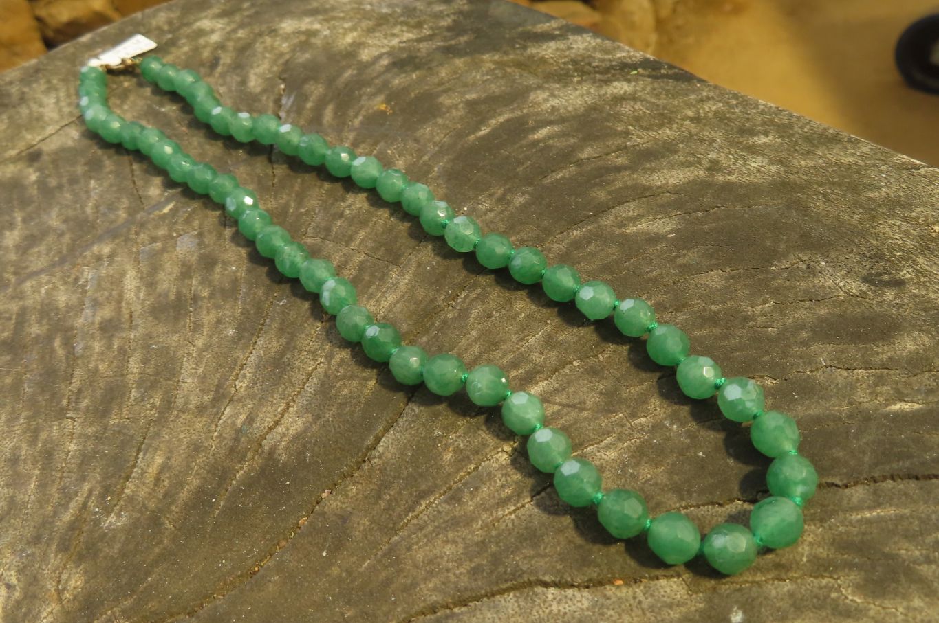 Polished Emerald Aventurine Faceted Bead Necklace - Sold Per Item - From Zimbabwe - Toprock Gemstones and Minerals 