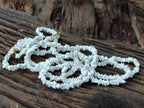 Polished White Magnesite - Howlite Tumble Chip Beaded Necklace - Sold Per Item - From Zimbabwe - Toprock Gemstones and Minerals 