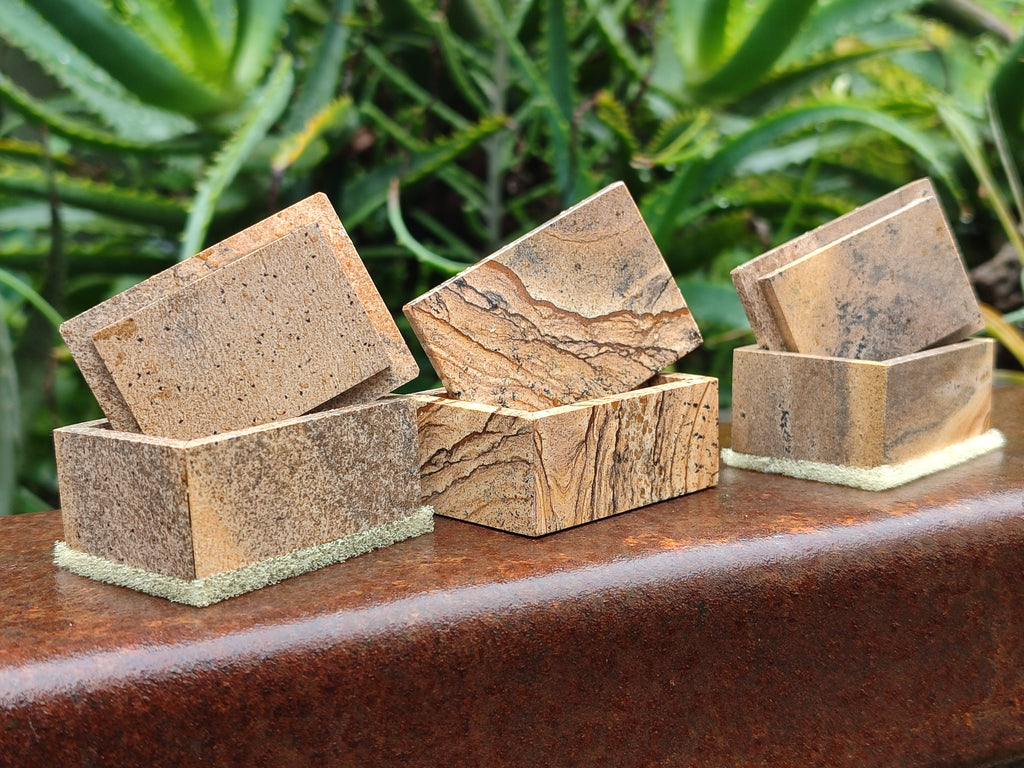 Hand Made Mini Namibian Desert Picture Stone Jasper Jewellery Box - Sold per Item - From Namibia - Toprock Gemstones and Minerals 