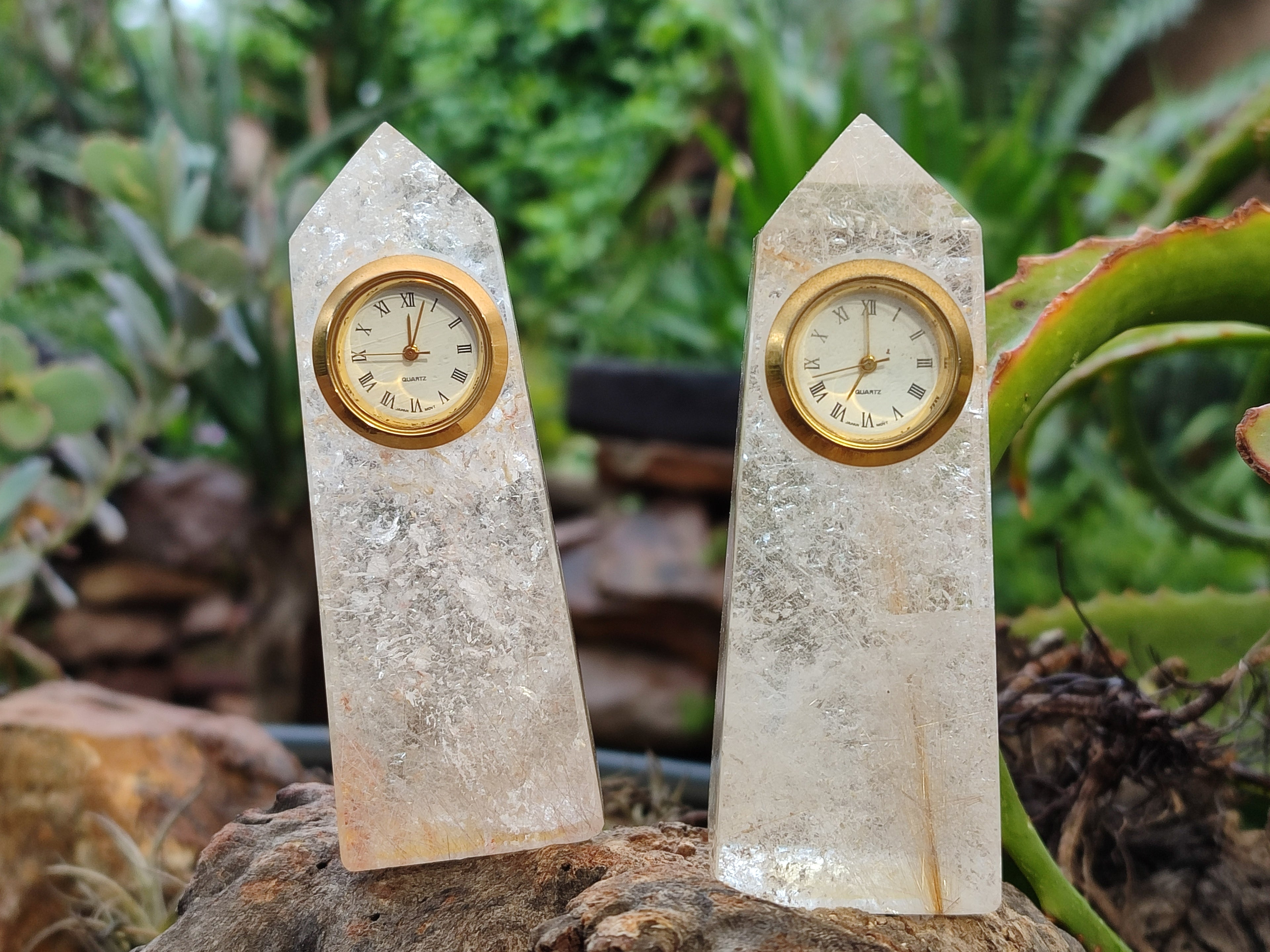 Polished Golden Rutile Rock Crystal Quartz Obelisk Clock Towers - sold per item - From Brazil - Toprock Gemstones and Minerals 