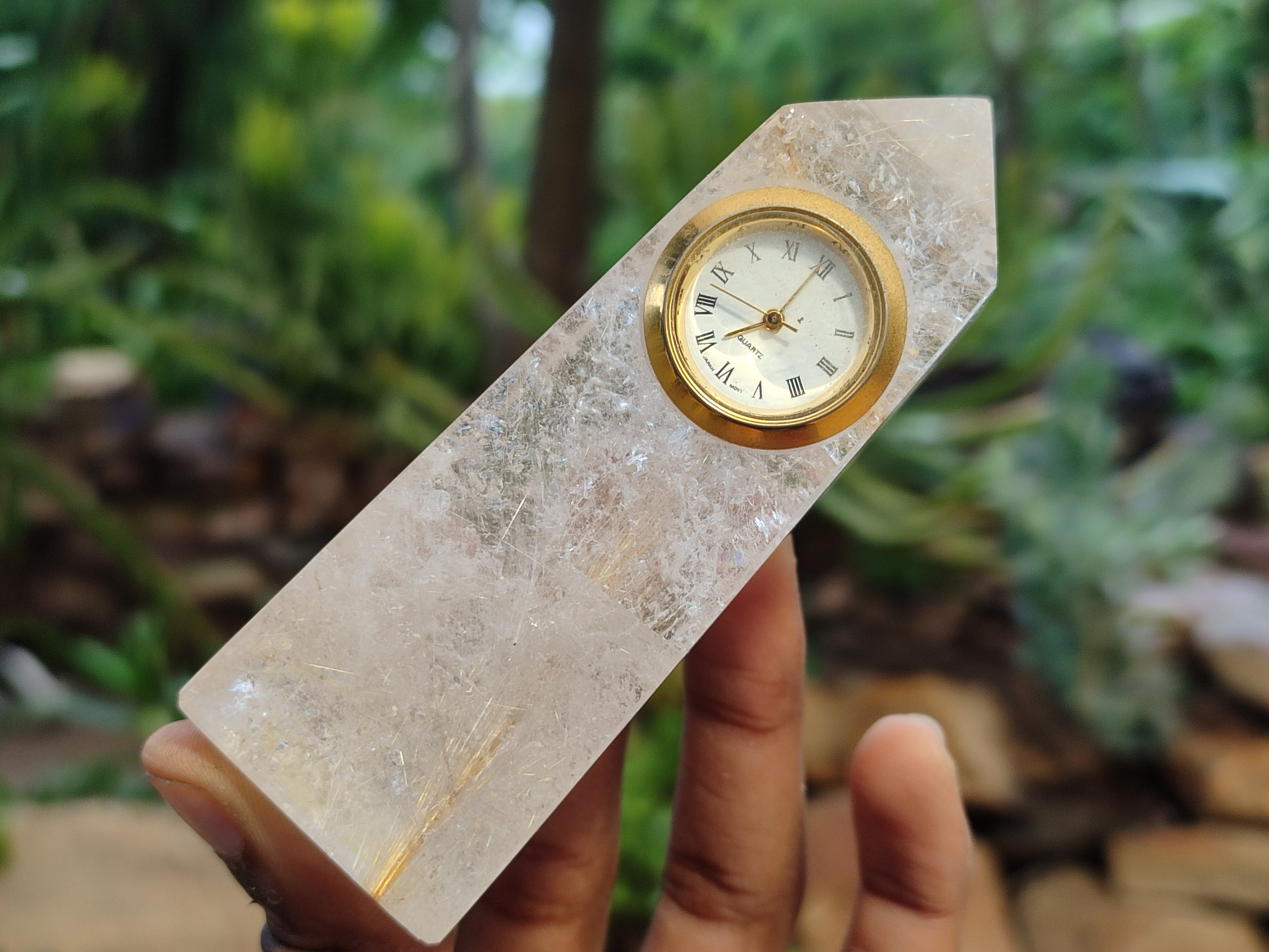 Polished Golden Rutile Rock Crystal Quartz Obelisk Clock Towers - sold per item - From Brazil - Toprock Gemstones and Minerals 