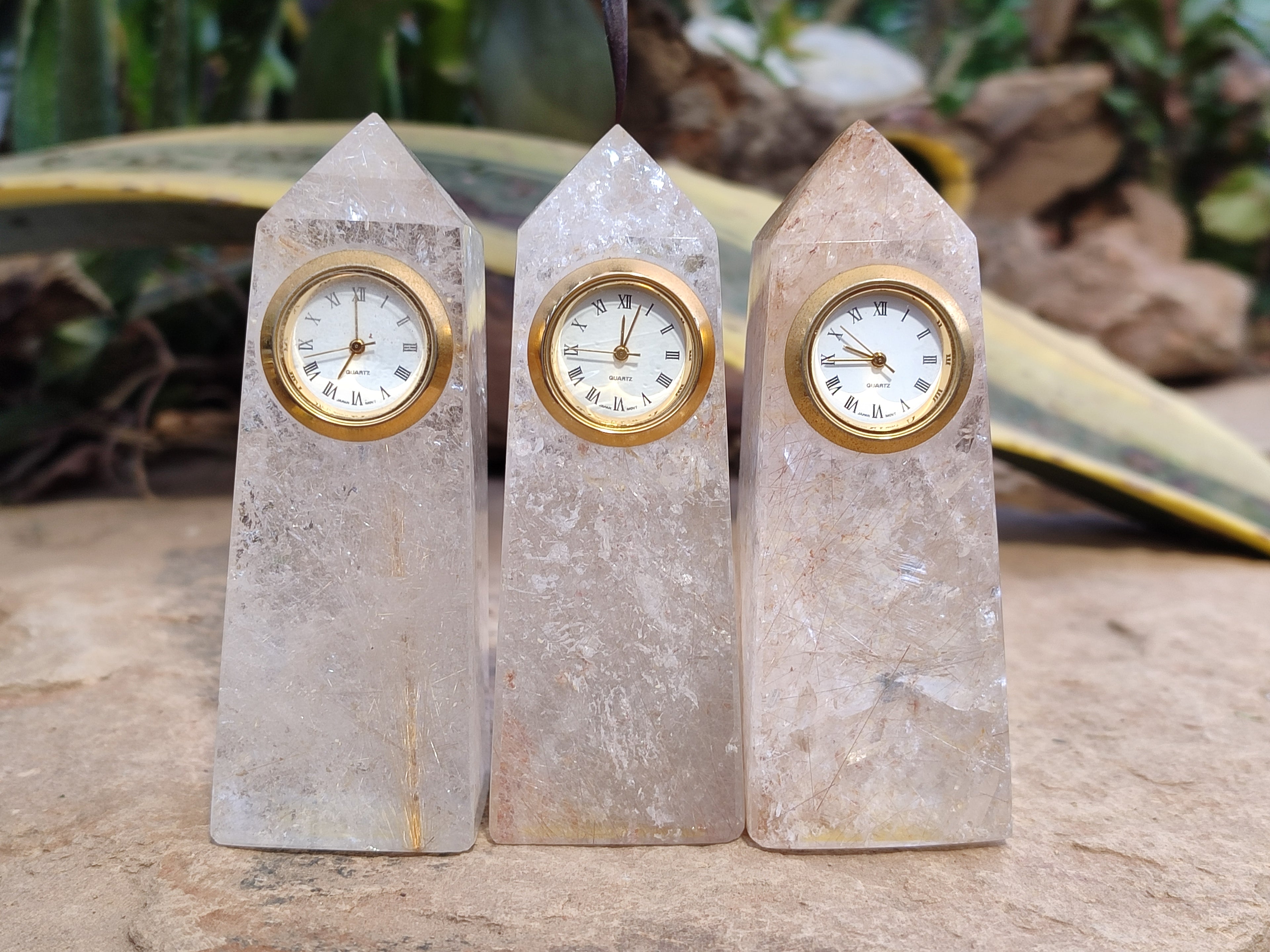 Polished Golden Rutile Rock Crystal Quartz Obelisk Clock Towers - sold per item - From Brazil - Toprock Gemstones and Minerals 