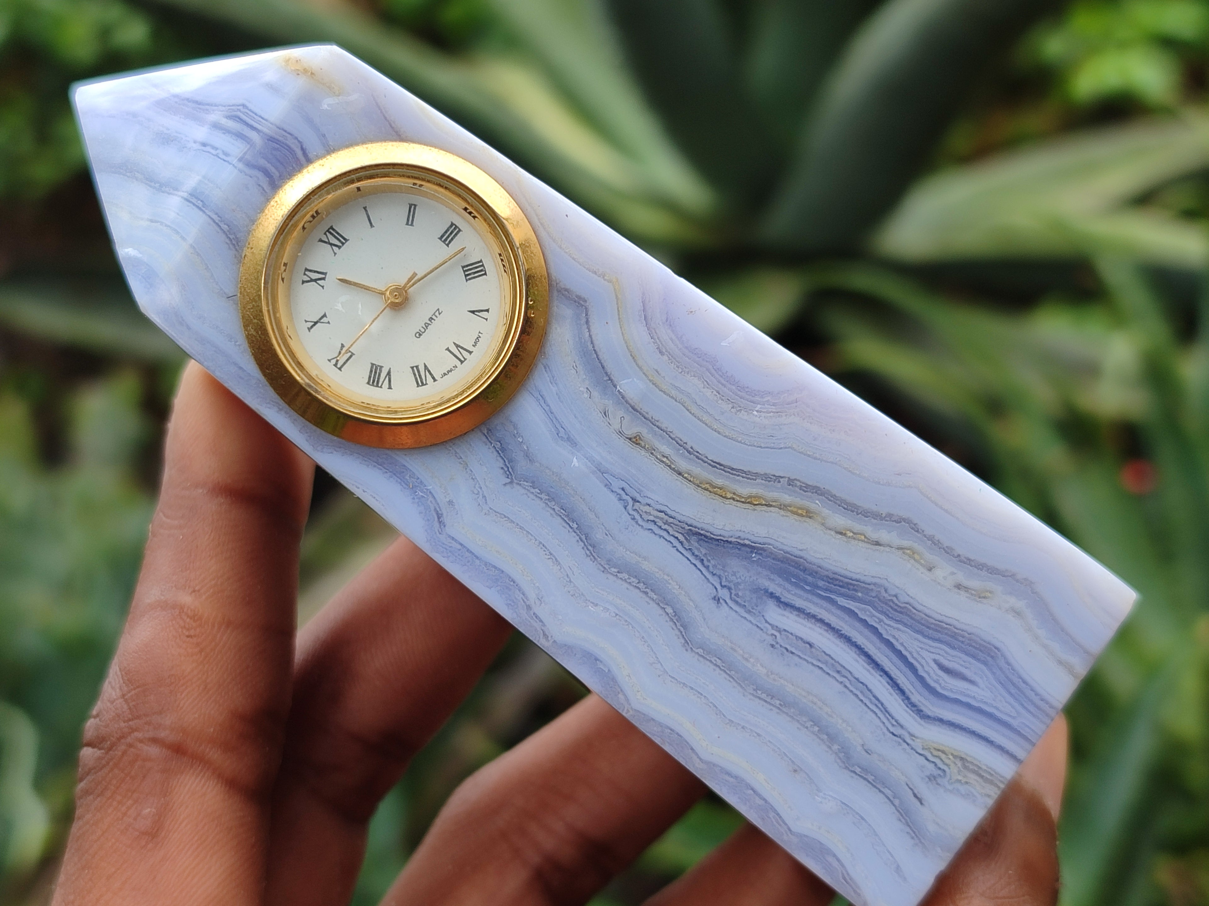Polished Blue Lace Agate Clock Towers - sold per item - From Namibia - Toprock Gemstones and Minerals 