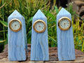 Polished Blue Lace Agate Clock Towers - sold per item - From Namibia - Toprock Gemstones and Minerals 