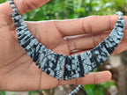 Polished Snowflake Obsidian Beaded Egyptian Choker Necklace - Sold per Item - From Mexico - Toprock Gemstones and Minerals 