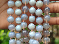 Polished Botswana Agate Ball Shaped Beaded Necklace - Sold Per Item- From Botswana - Toprock Gemstones and Minerals 