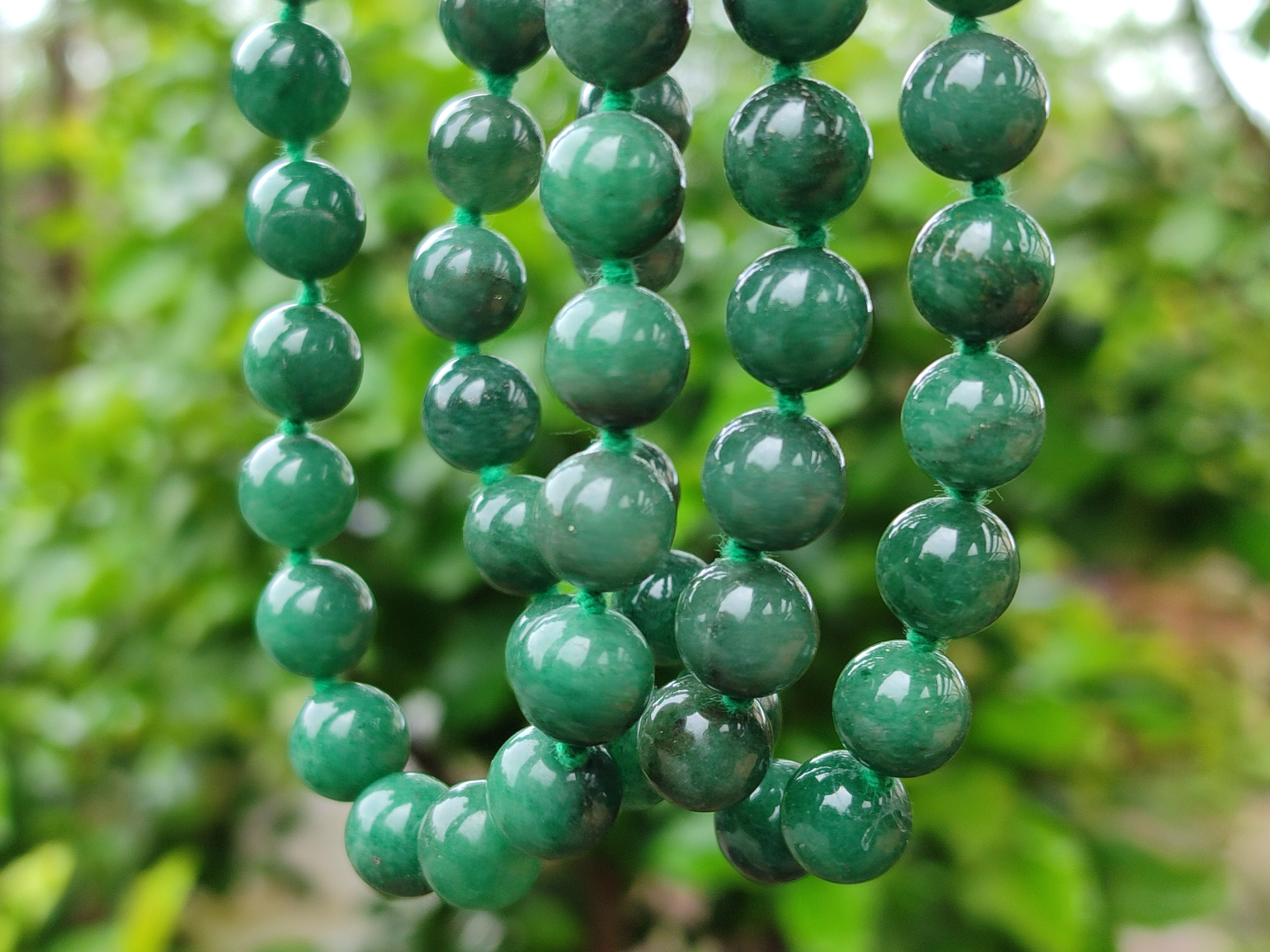Polished Aventurine Ball Shaped Bead Necklace - Sold Per Item - From Zimbabwe - Toprock Gemstones and Minerals 