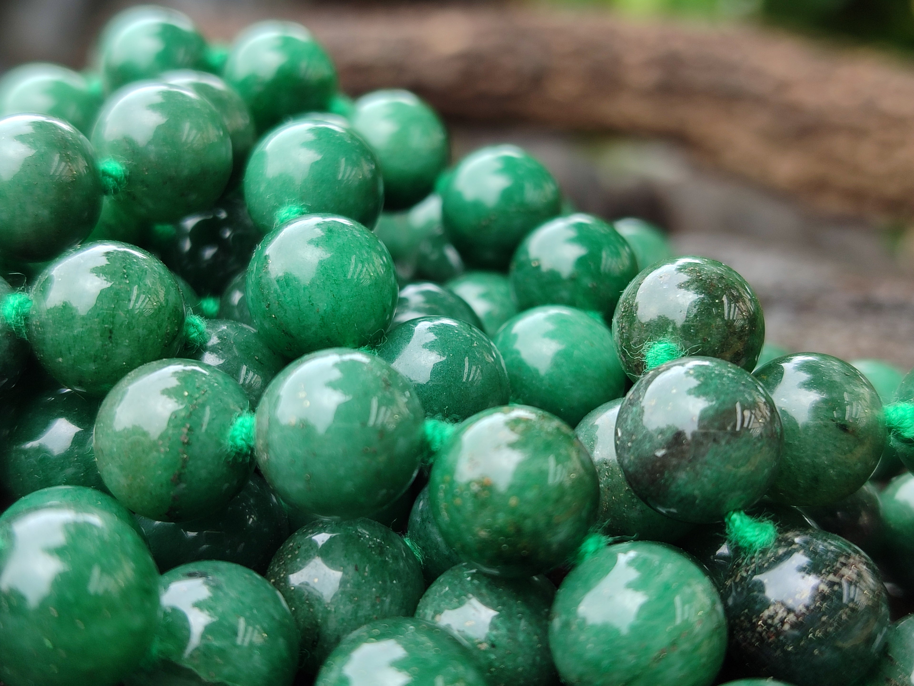 Polished Aventurine Ball Shaped Bead Necklace - Sold Per Item - From Zimbabwe - Toprock Gemstones and Minerals 