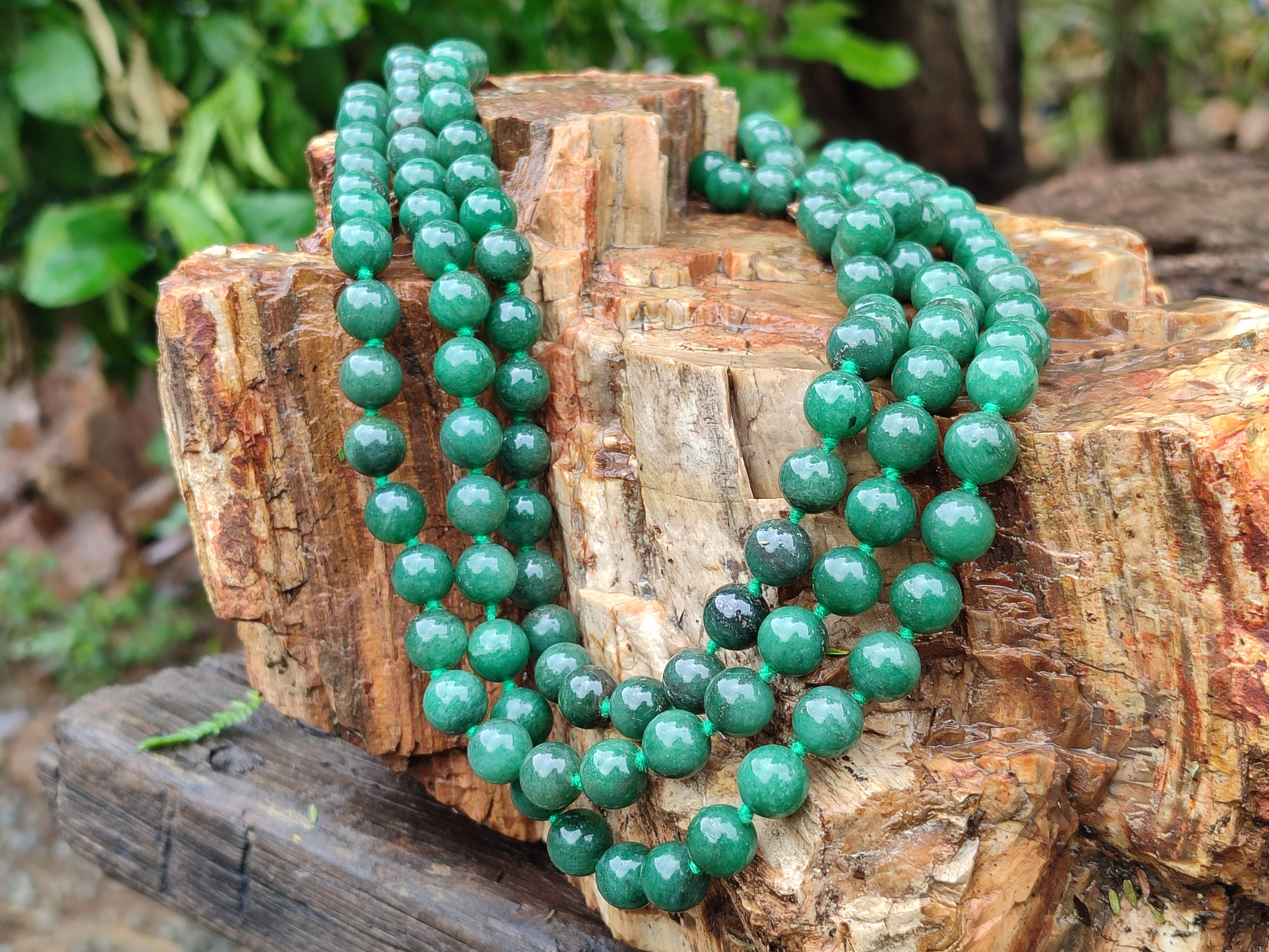 Polished Aventurine Ball Shaped Bead Necklace - Sold Per Item - From Zimbabwe - Toprock Gemstones and Minerals 