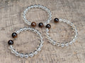 Polished Quartz Crystal & Tigers Eye Clip On Bracelet - sold per Item - From Brazil - Toprock Gemstones and Minerals 
