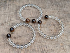 Polished Quartz Crystal & Tigers Eye Clip On Bracelet - sold per Item - From Brazil - Toprock Gemstones and Minerals 