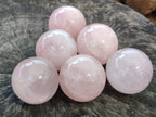 Polished Rose Quartz Spheres x 6 From Madagascar - Toprock Gemstones and Minerals 