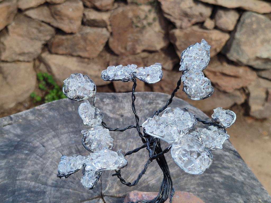 Hand Made Clear Quartz Copper Wire Wrap Tree On Cobbed Nguni Jasper x 1 From South Africa - Toprock Gemstones and Minerals 