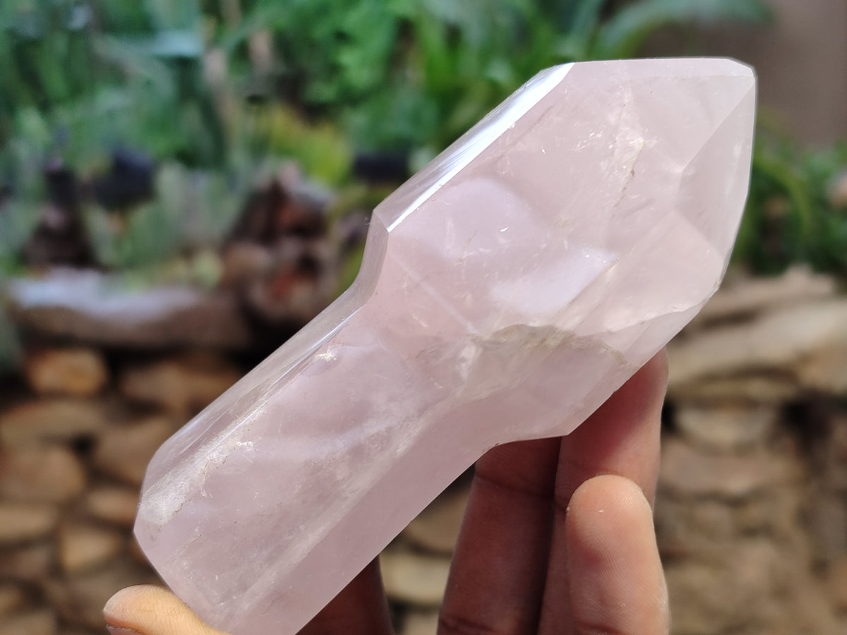 Polished Rose Quartz Sceptre Crystals x 6 From Madagascar - Toprock Gemstones and Minerals 