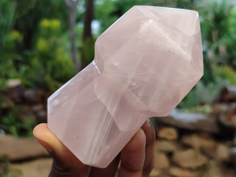 Polished Rose Quartz Sceptre Crystals x 6 From Madagascar - Toprock Gemstones and Minerals 