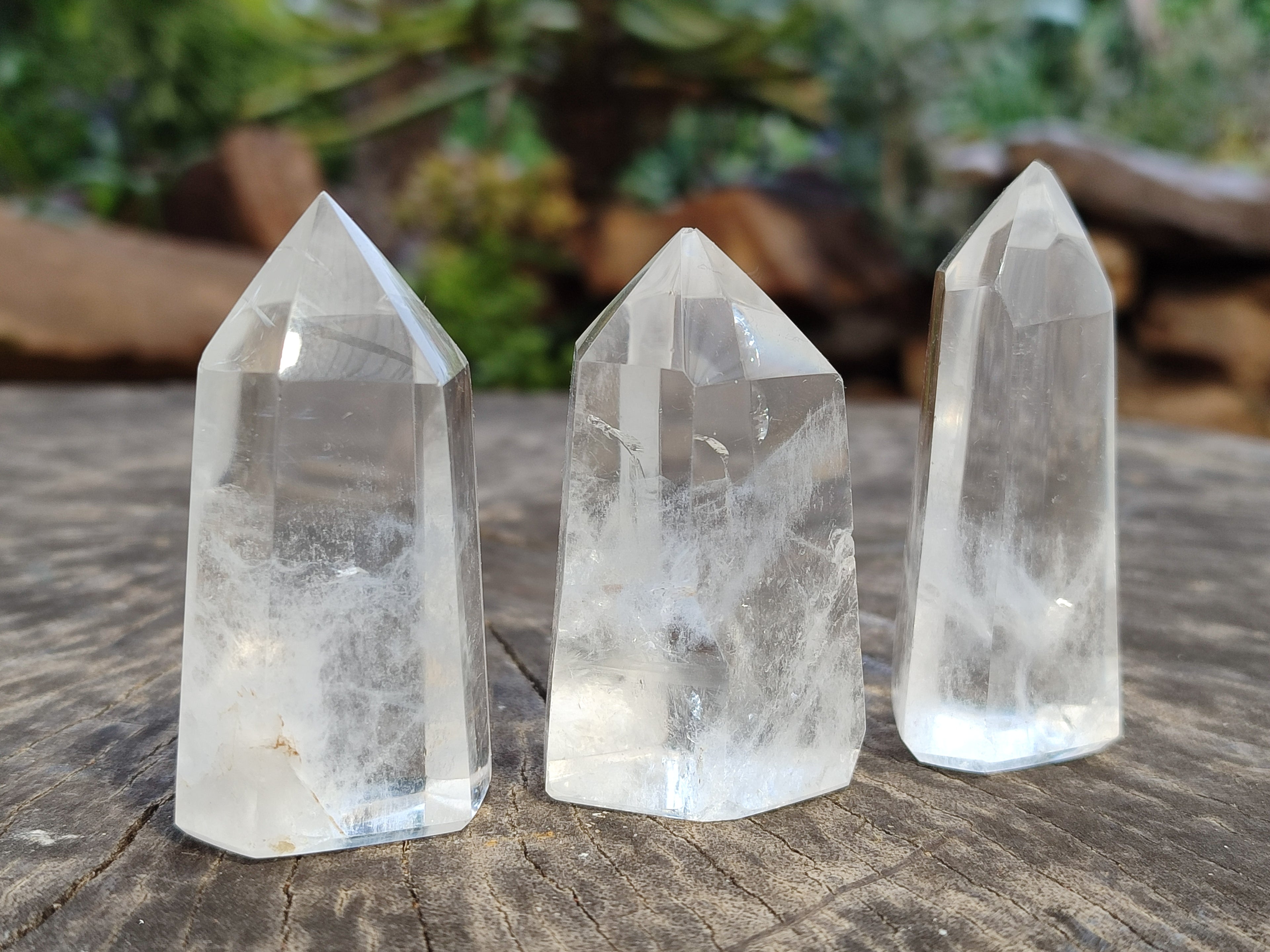 Polished Clear Quartz Crystal Points x 12 From Madagascar - Toprock Gemstones and Minerals 