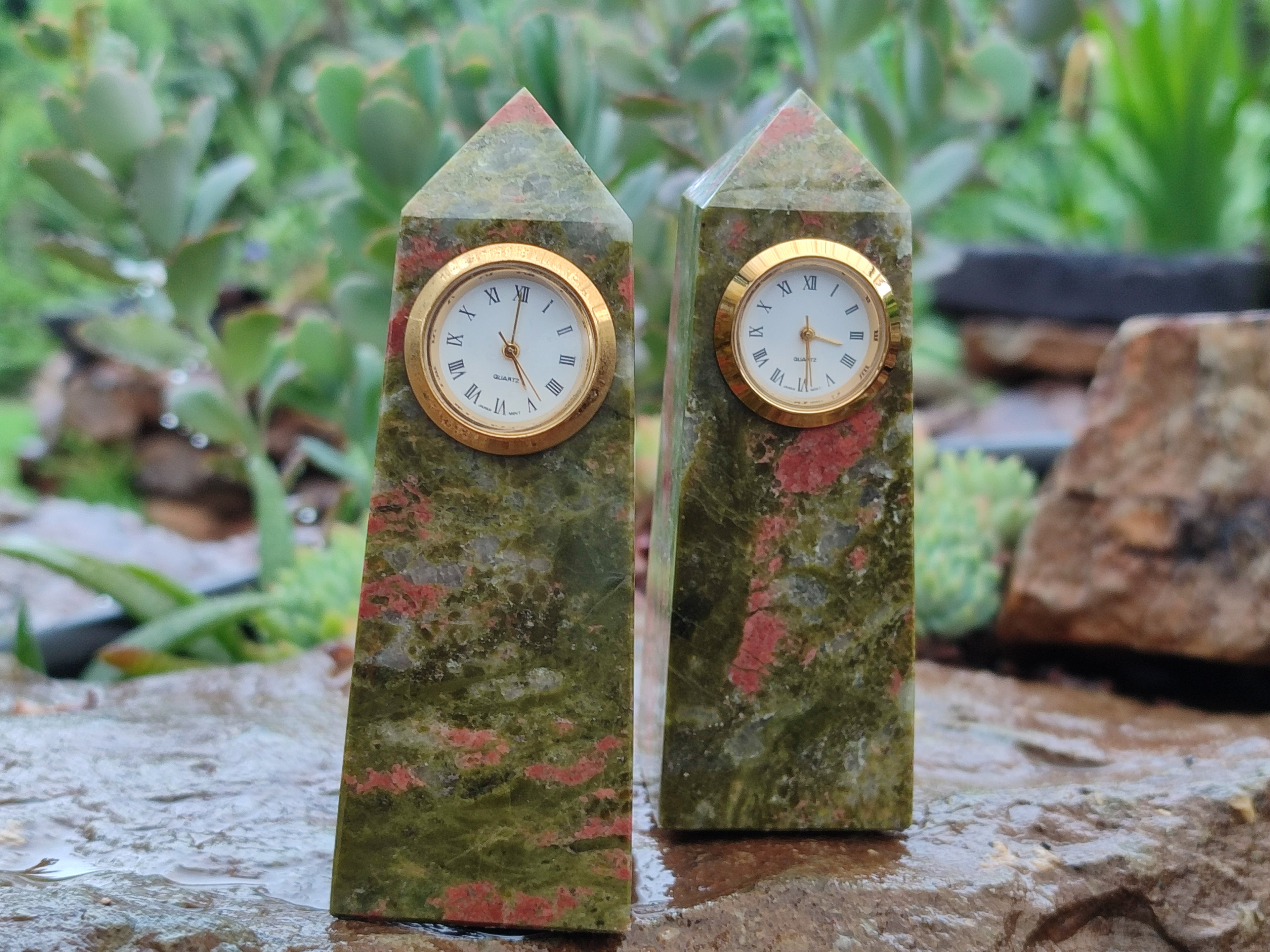 Polished Unakite Clock Tower - Sold Per Item - From South Africa - Toprock Gemstones and Minerals 