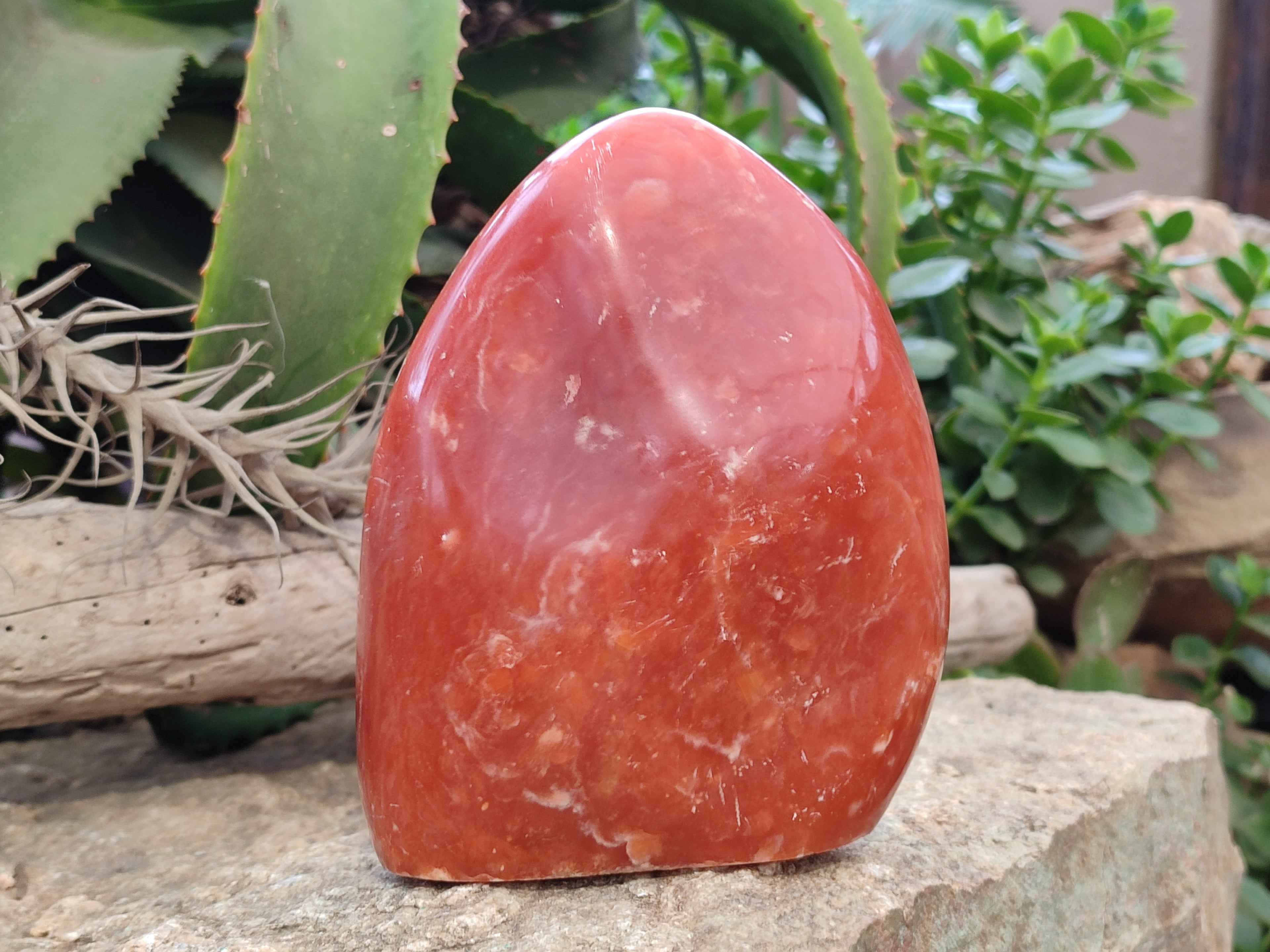 Polished Orange Twist Calcite Standing Free Form x 1 From Madagascar - Toprock Gemstones and Minerals 