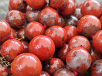 Polished Brecciated Red Jasper Ball Shaped Beaded Necklace - Sold Per Item - From South Africa - Toprock Gemstones and Minerals 