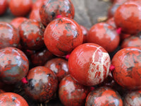 Polished Brecciated Red Jasper Ball Shaped Beaded Necklace - Sold Per Item - From South Africa - Toprock Gemstones and Minerals 