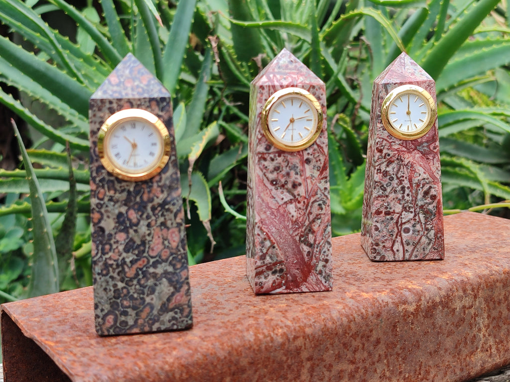 Hand Made Snakeskin Rhyolite Jasper Obelisk Clock Towers - sold per item - From Australia - Toprock Gemstones and Minerals 