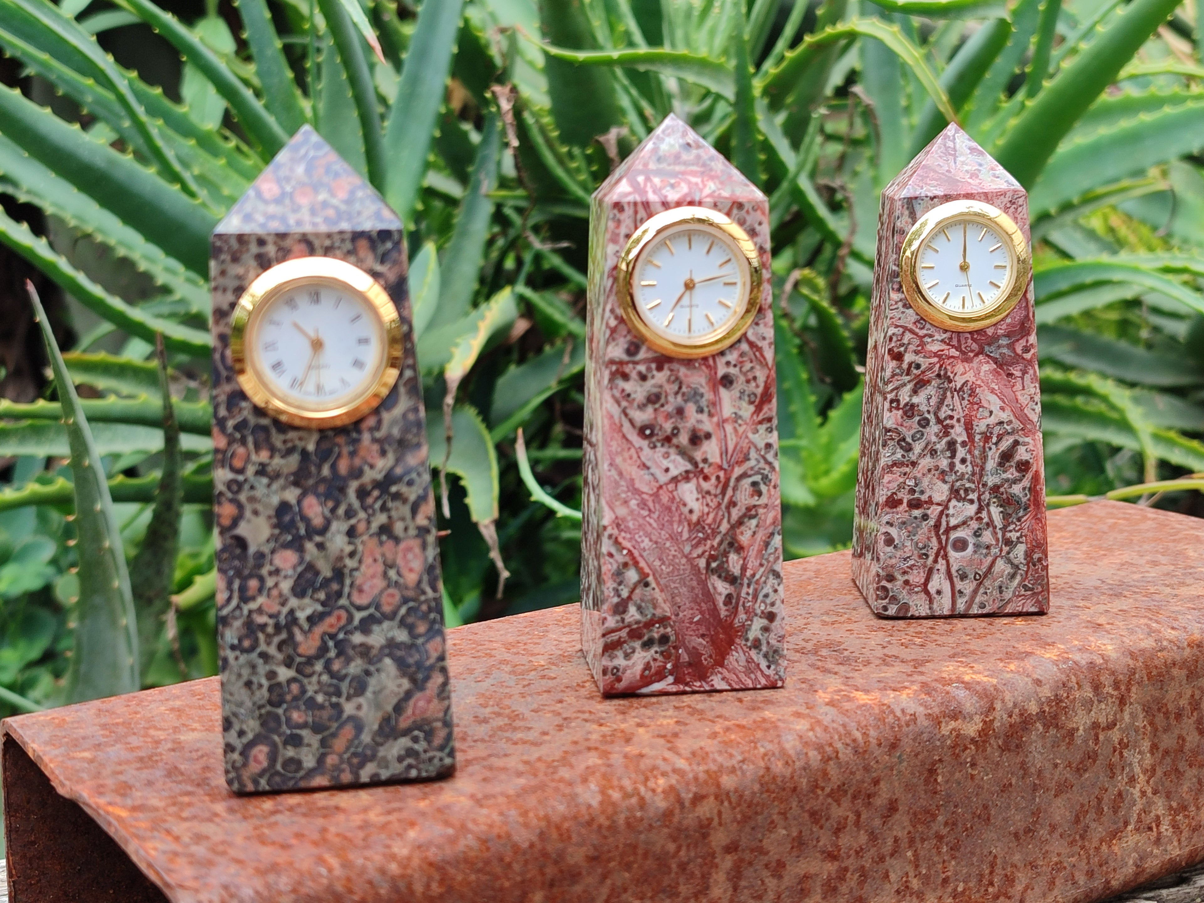 Hand Made Snakeskin Rhyolite Jasper Obelisk Clock Towers - sold per item - From Australia - Toprock Gemstones and Minerals 