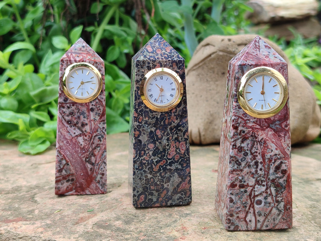 Hand Made Snakeskin Rhyolite Jasper Obelisk Clock Towers - sold per item - From Australia - Toprock Gemstones and Minerals 