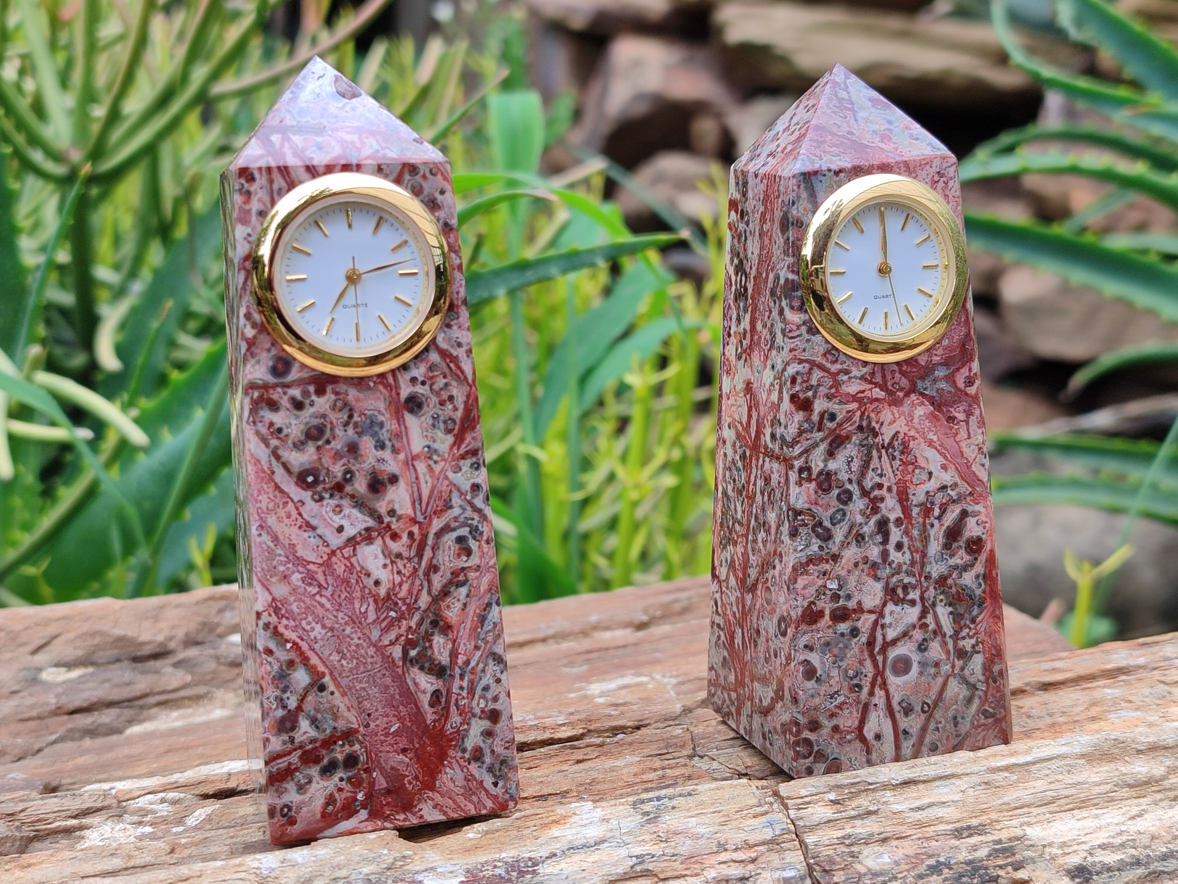 Hand Made Snakeskin Rhyolite Jasper Obelisk Clock Towers - sold per item - From Australia - Toprock Gemstones and Minerals 
