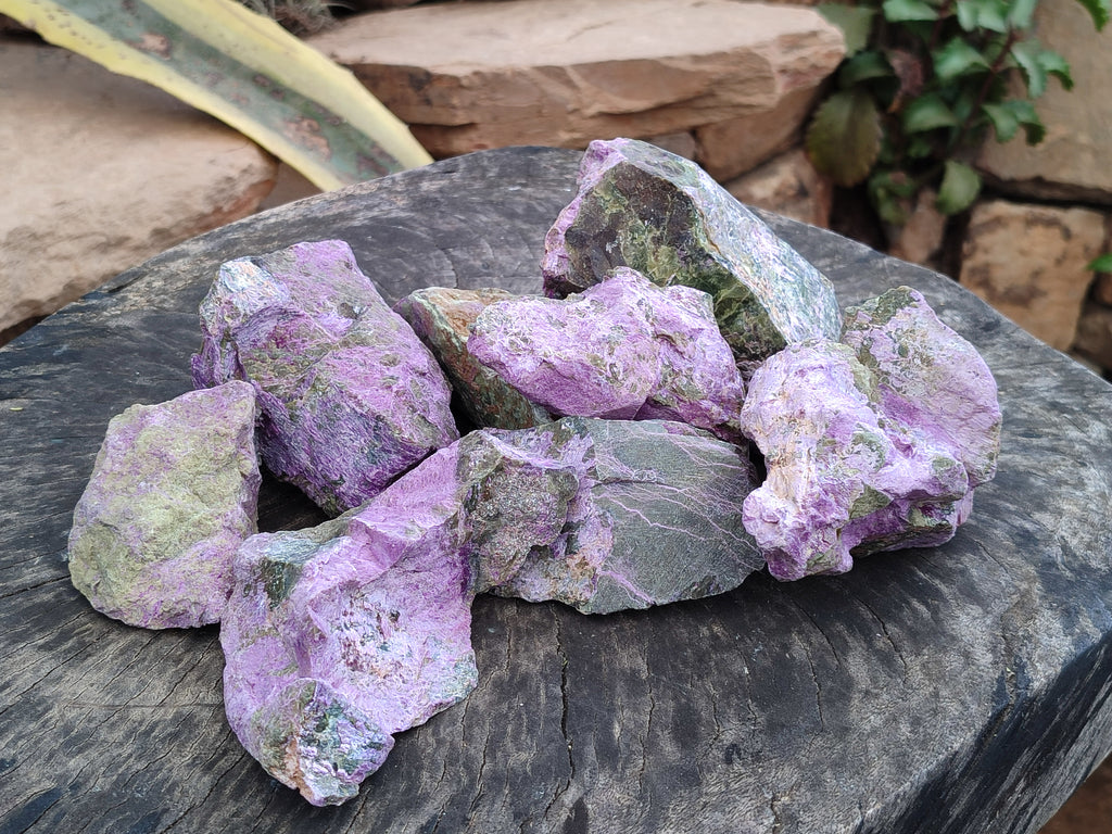 Natural Stichtite Cobbed Specimens x 8 From Barberton, South Africa - Toprock Gemstones and Minerals 