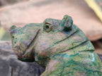 Polished Ruby Corundum In Chrome Verdite Hippo Carvings x 2 From Zimbabwe - Toprock Gemstones and Minerals 