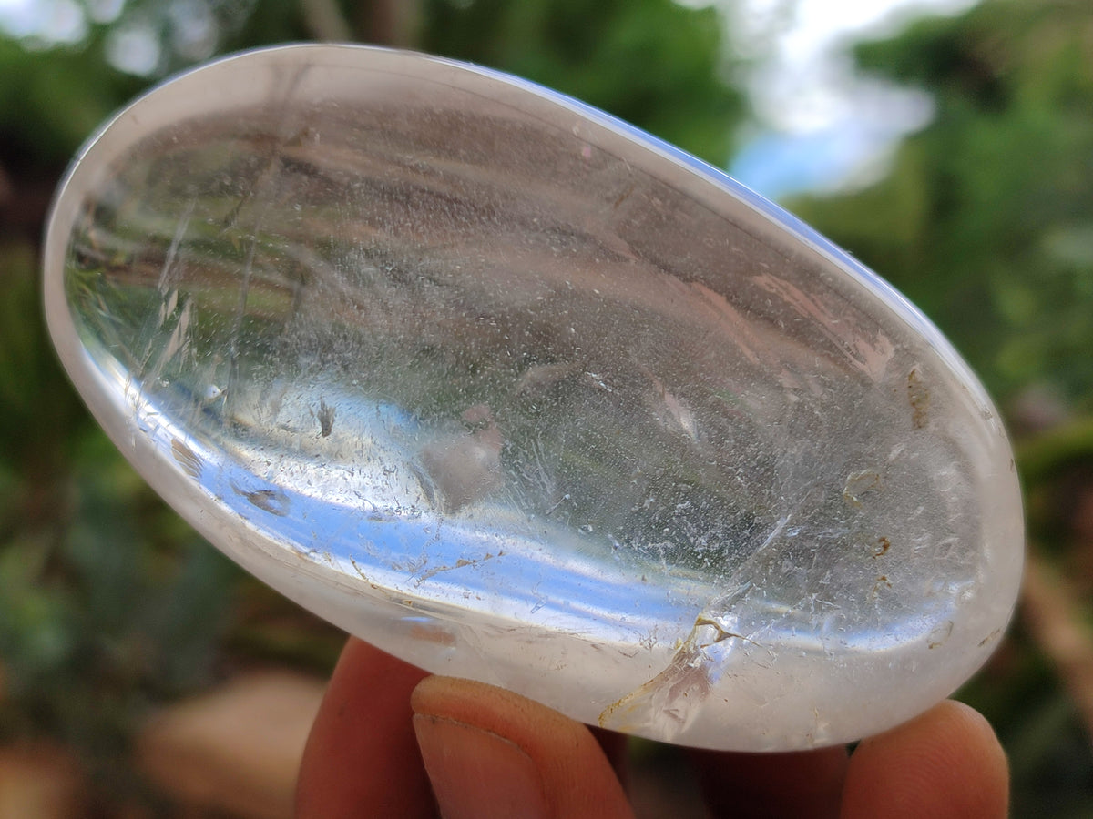 Polished Clear Quartz Palm Stones x 24 From Madagascar - Toprock Gemstones and Minerals 