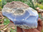 Natural Blue Lace Agate Geode Specimens x 3 From Malawi - Toprock Gemstones and Minerals 
