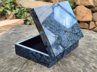 Hand Made Dumortierite Jewellery Box x 1 From Mozambique - Toprock Gemstones and Minerals 