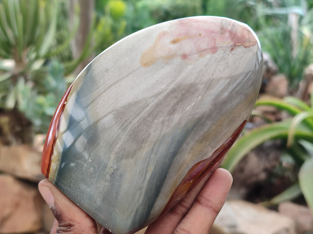 Polished Polychrome Jasper Standing Free Forms x 3 From Mahajanga, Madagascar - Toprock Gemstones and Minerals 