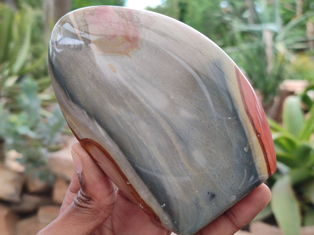 Polished Polychrome Jasper Standing Free Forms x 3 From Mahajanga, Madagascar - Toprock Gemstones and Minerals 